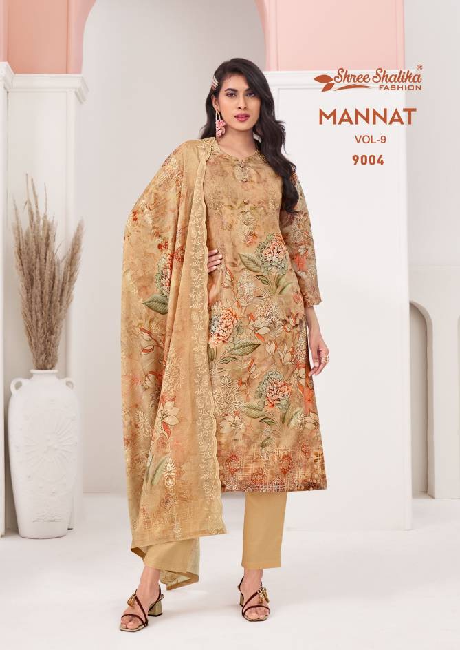 Mannat Vol 9 By Shree Shalika Digital Printed Lawn Cotton Dress Material Wholesale Online
